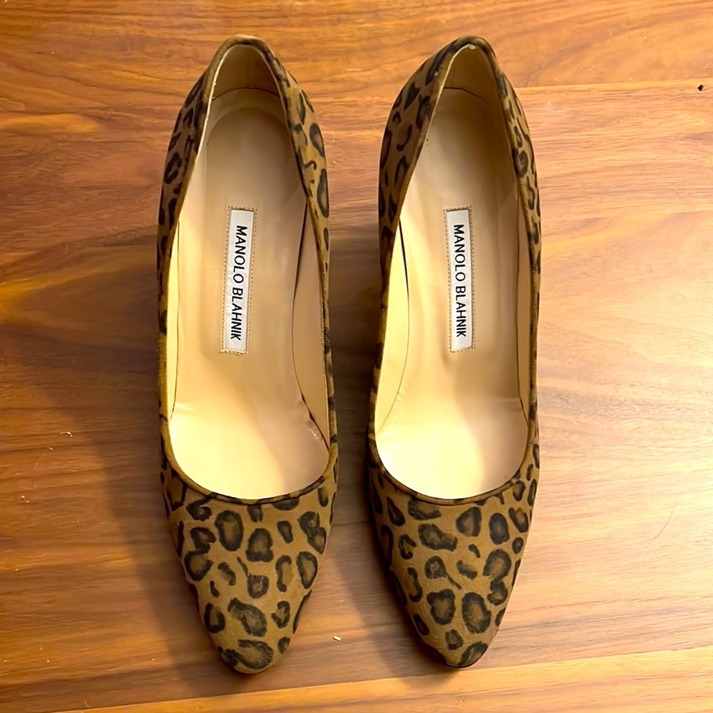 Manolo Blahnik Leopard Suede Tucciototo Pump - Gently Worn